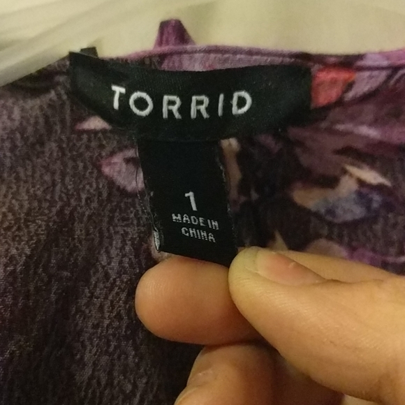 Purple floral shawl - Picture 5 of 5